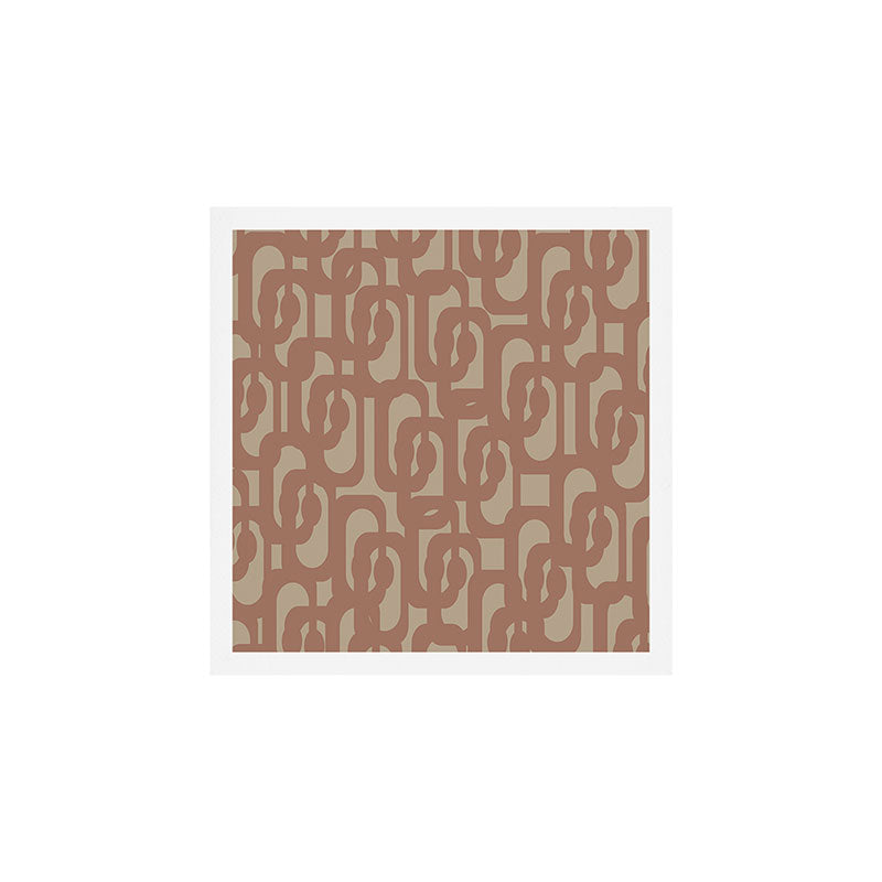 Midcentury Modern Loop Pattern 9 Inspired by PANTONE 17 1230 Color of the Year Mocha Mousse Art Print Gallery Image 1