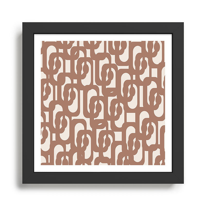 Midcentury Modern Loops Pattern 1 Inspired by PANTONE 17 1230 Mocha Mousse Framed Art Print Gallery Image 1