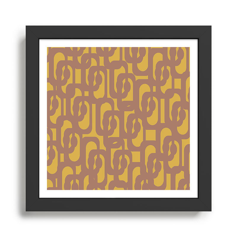 Midcentury Modern Loops Pattern 6 Inspired by PANTONE 17 1230 Color of the Year Mocha Mousse Framed Art Print Gallery Image 1