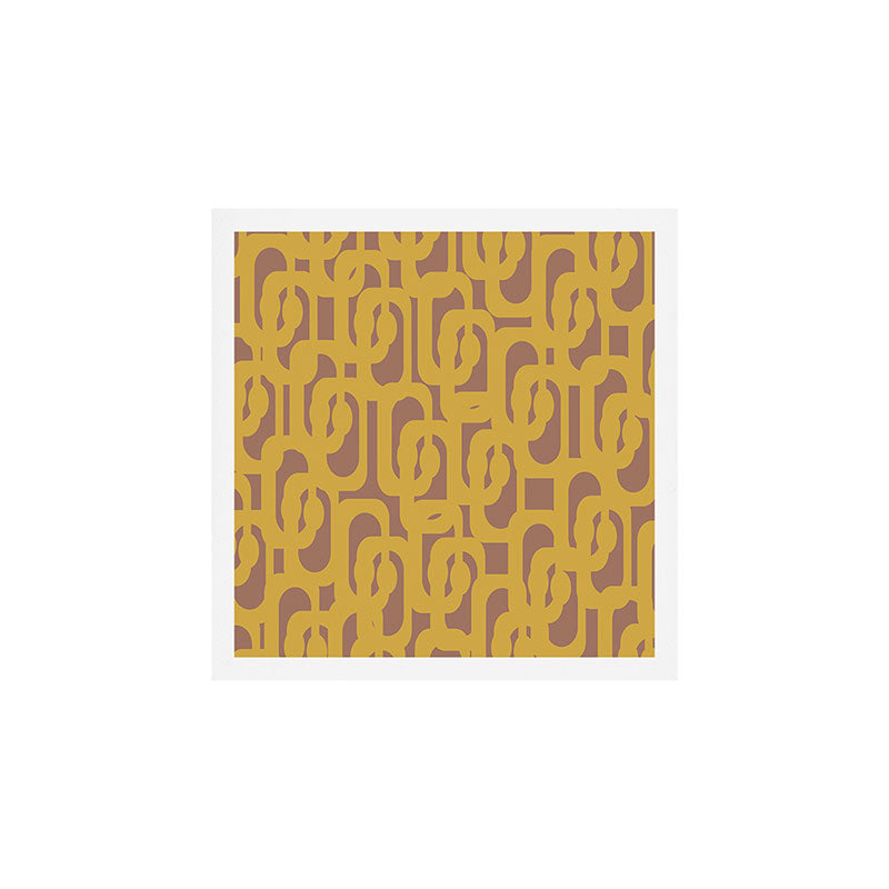 Midcentury Modern Loops Pattern 7 Inspired by PANTONE 17 1230 Color of the Year Mocha Mousse Art Print Gallery Image 1