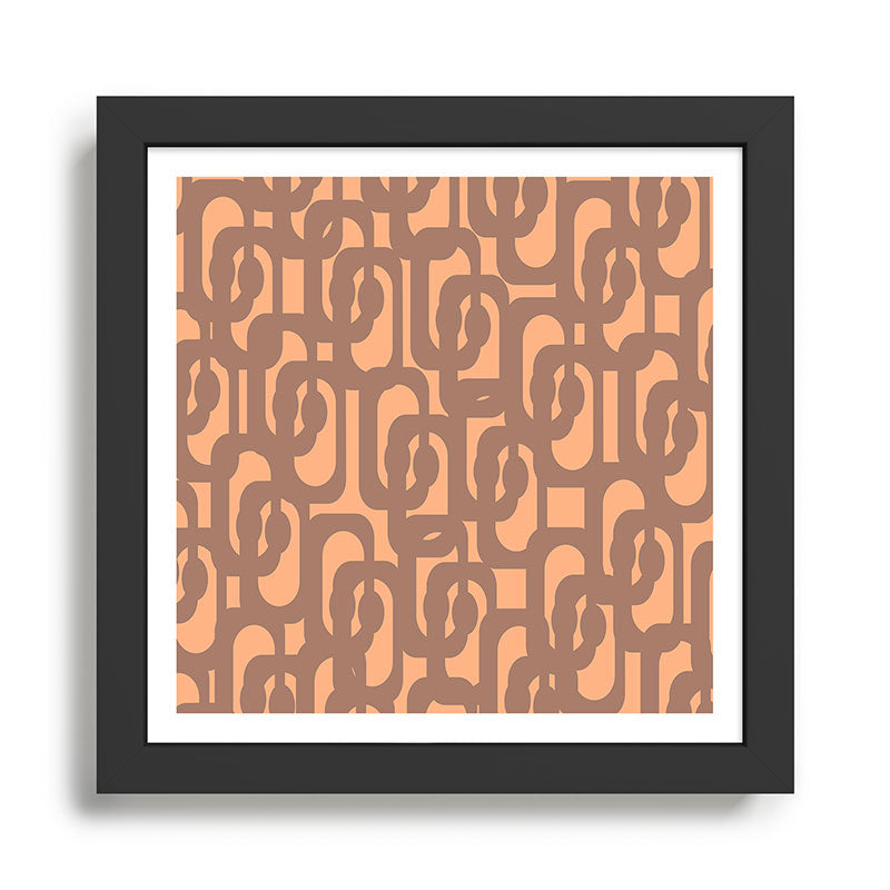 Midcentury Modern Loops Pattern 8 Inspired by PANTONE 17 1230 Color of the Year Mocha Mousse Framed Art Print Gallery Image 1