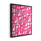 Midcentury Modern Loops Pattern Hot Pink and White Framed Canvas Print Gallery Image 2