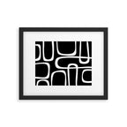 Midcentury Modern Loops Pattern in White and Black Framed Art Print Gallery Image 5