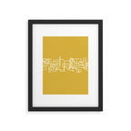 Mid-Century Modern Minimalist Architecture Stripe Pattern Mustard and White Framed Art Print Gallery Image 6