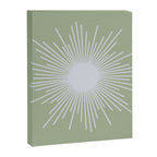 Midcentury Modern Minimalist Sunburst 4 in Light Silver Gray and Sage Green Canvas Print Gallery Image 8