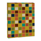 Midcentury Modern Mosaic - Geometric Pattern in Mid Century Mod Olive, Orange, Teal, and Mustard Canvas Print Gallery Image 8