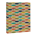 Midcentury Modern Multicolor Fish Pattern in Olive, Mustard, Orange, Teal, Beige Canvas Print Gallery Image 8