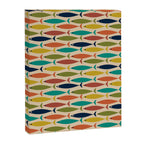 Midcentury Modern Multicolor Fish Pattern 2 in Olive, Mustard, Orange, Teal, Beige Canvas Print Gallery Image 8