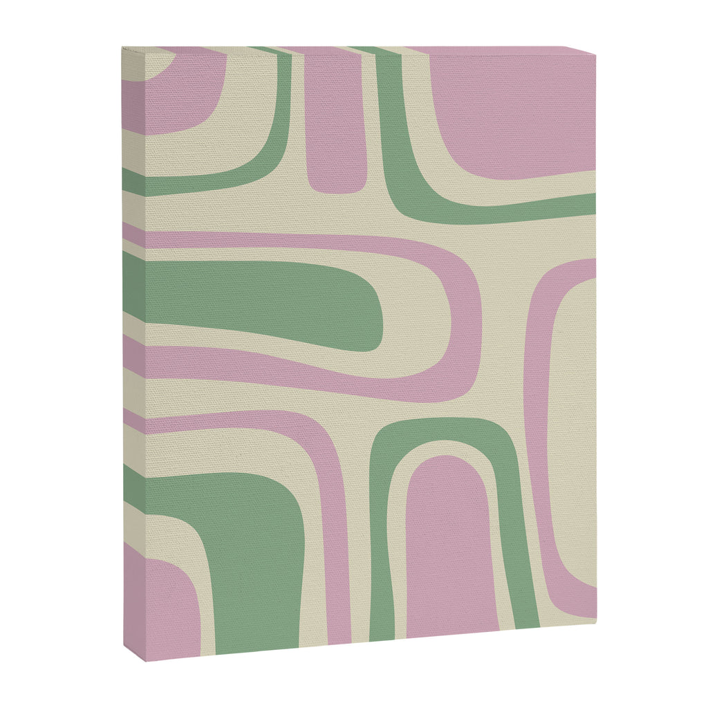Mid-Century Modern Palm Springs Abstract Pattern Lavender Green Canvas Print Gallery Image 8
