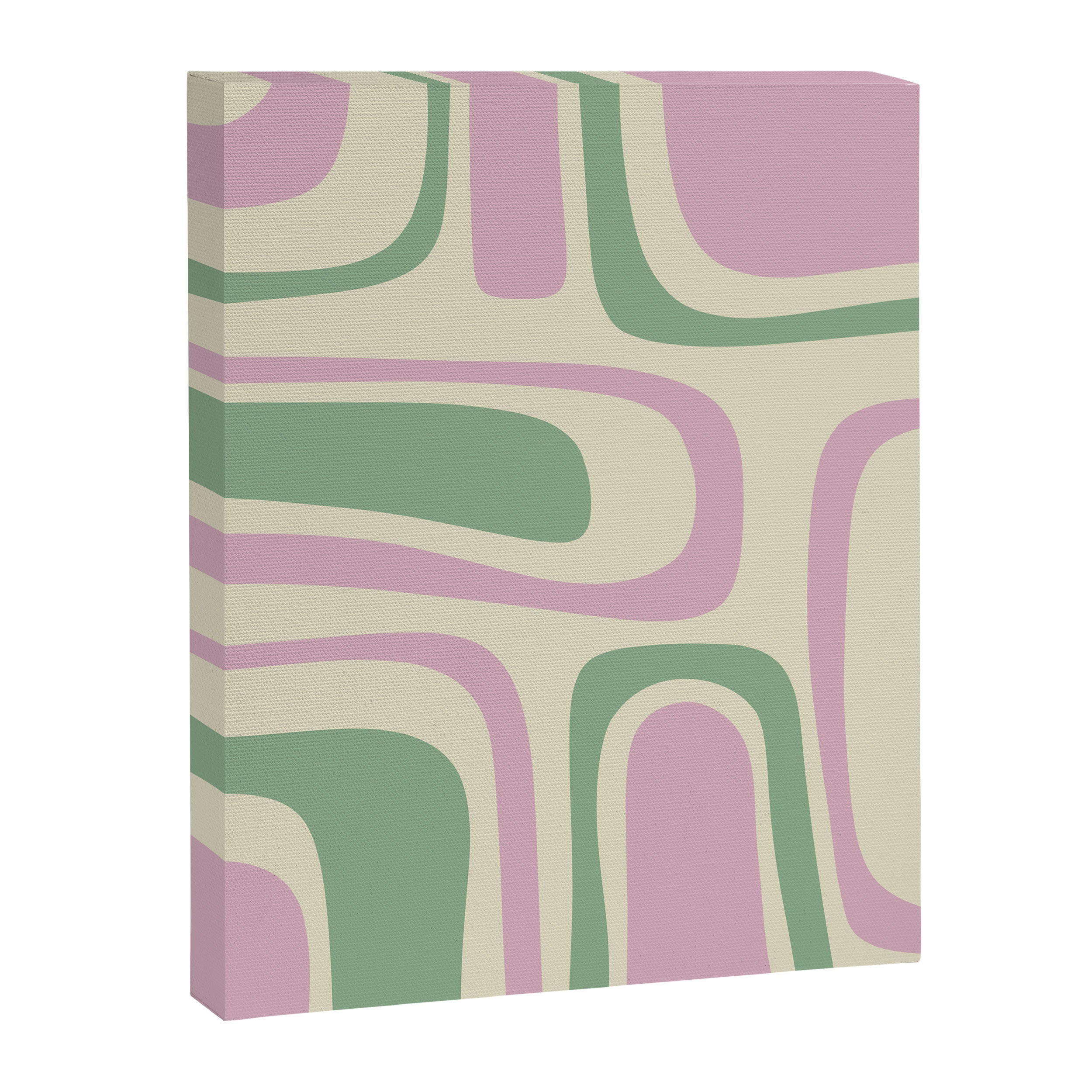 Mid-Century Modern Palm Springs Abstract Pattern Lavender Green Canvas Print Gallery Image 8