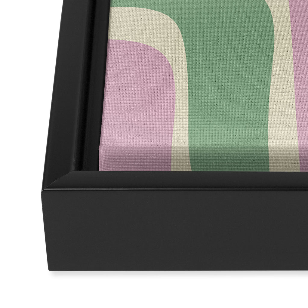 Mid-Century Modern Palm Springs Abstract Pattern Lavender Green Framed Canvas Print Gallery Image 3