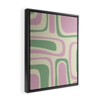 Mid-Century Modern Palm Springs Abstract Pattern Lavender Green Framed Canvas Print Gallery Image 2