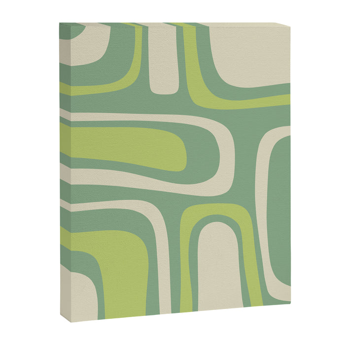 Mid-Century Modern Palm Springs Abstract Pattern Light Lime Jade Green Canvas Print Gallery Image 1