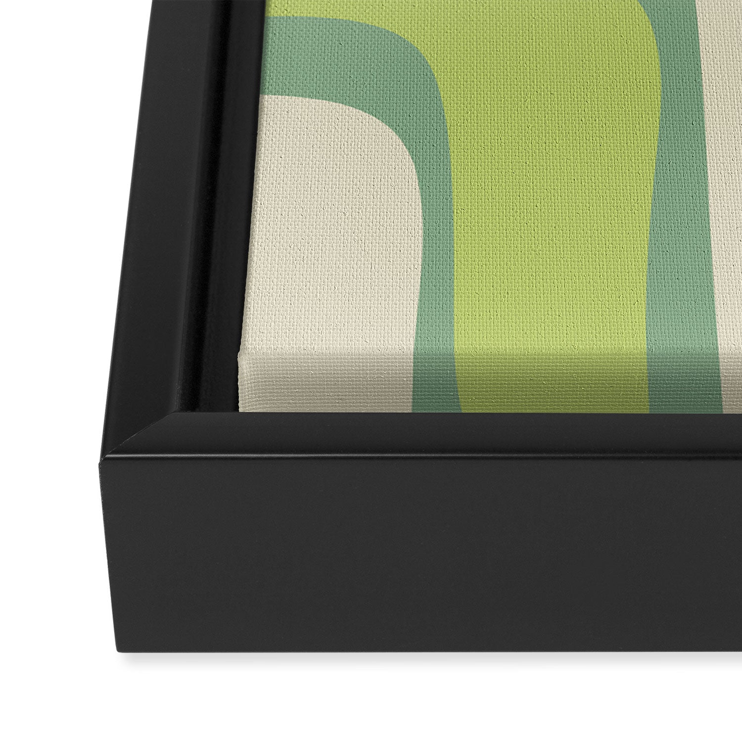 Mid-Century Modern Palm Springs Abstract Pattern Light Lime Jade Green Framed Canvas Print Gallery Image 3
