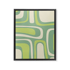 Mid-Century Modern Palm Springs Abstract Pattern Light Lime Jade Green Framed Canvas Print Gallery Image 8