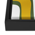 Mid-Century Modern Palm Springs Abstract Pattern Olive Green and Mustard Framed Canvas Print Gallery Image 3