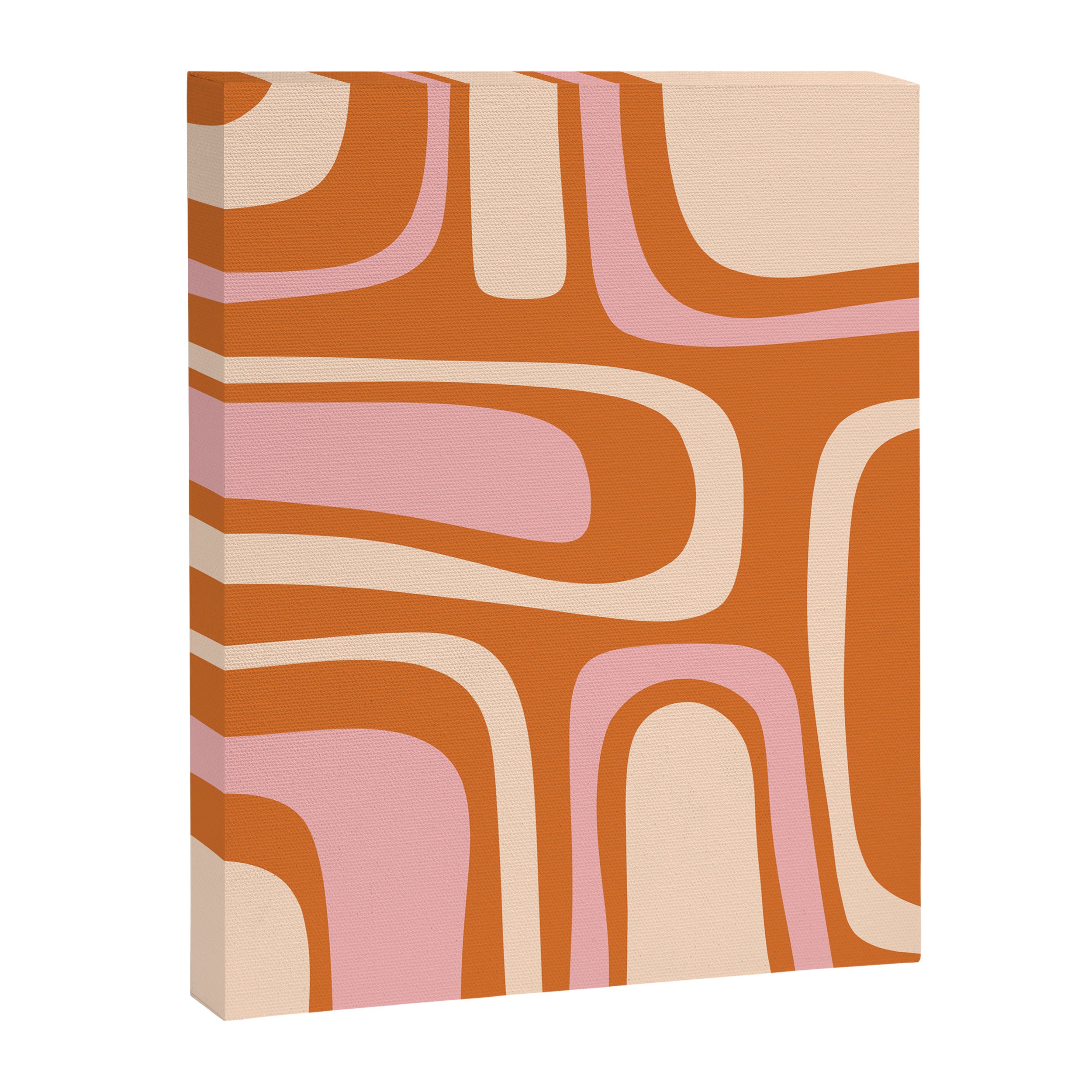 Mid-Century Modern Palm Springs Abstract Pattern Pink Orange Cream Canvas Print Gallery Image 8