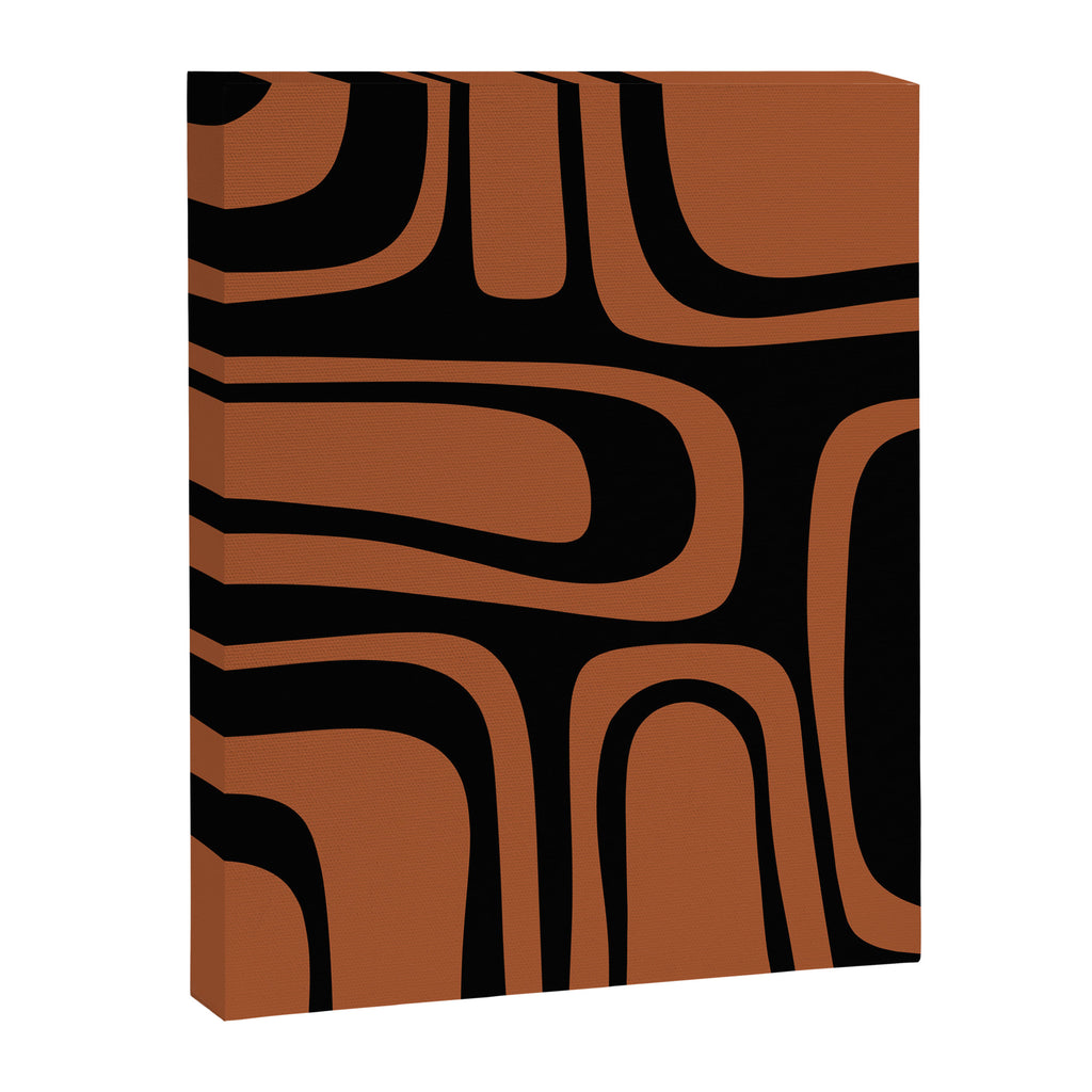 Mid-Century Modern Palm Springs Abstract Rust and Black Pattern  Canvas Print Gallery Image 8