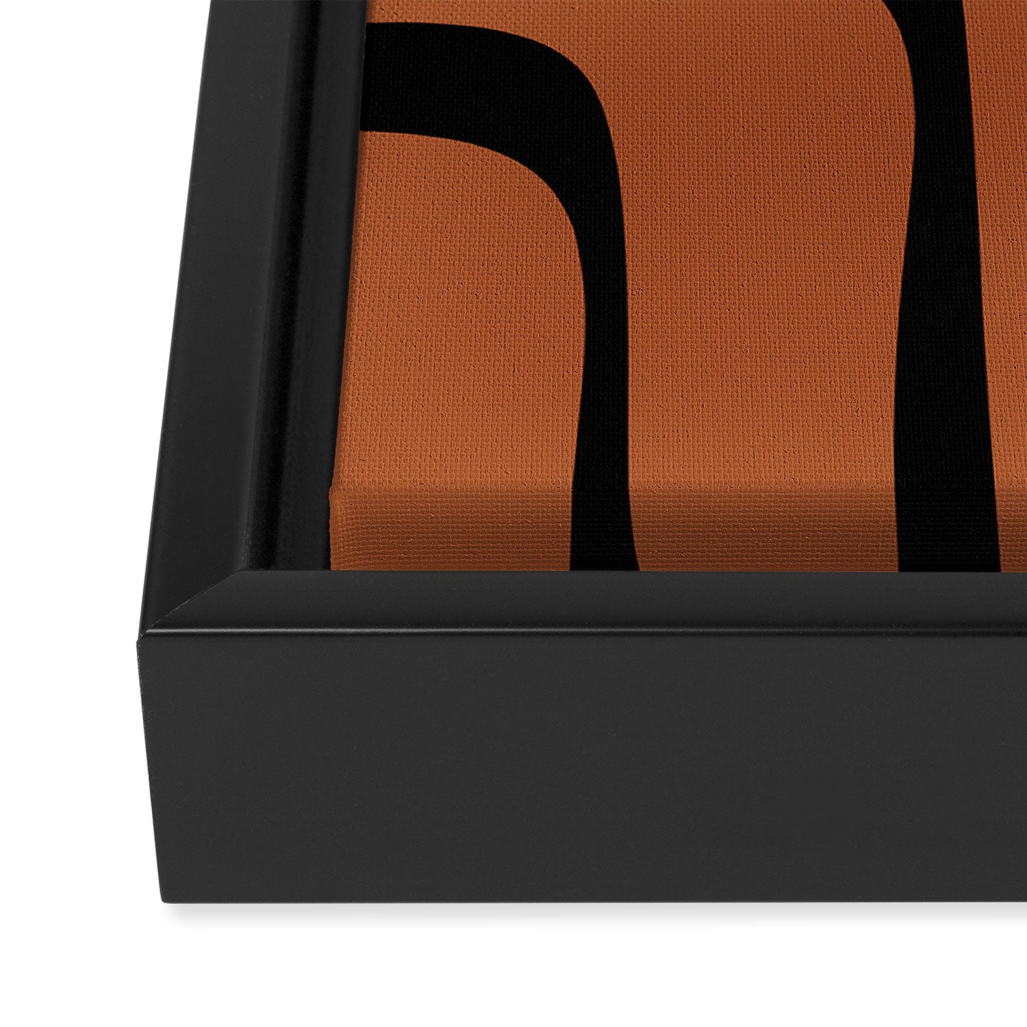 Mid-Century Modern Palm Springs Abstract Rust and Black Pattern  Framed Canvas Print Gallery Image 3