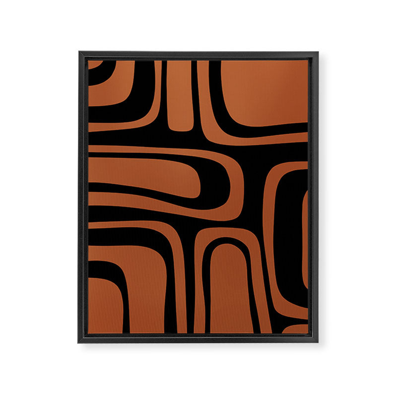 Mid-Century Modern Palm Springs Abstract Rust and Black Pattern  Framed Canvas Print Gallery Image 8