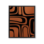 Mid-Century Modern Palm Springs Abstract Rust and Black Pattern  Framed Canvas Print Gallery Image 8