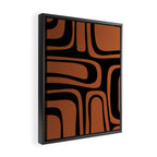 Mid-Century Modern Palm Springs Abstract Rust and Black Pattern  Framed Canvas Print Gallery Image 2