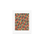 Mid-Century Modern Pierre Pattern in Midcentury Mod Teal, Olive, Peach, Sage, Red, and Taupe Art Print Gallery Image 1
