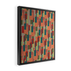 Mid-Century Modern Pierre Pattern in Midcentury Mod Teal, Olive, Peach, Sage, Red, and Taupe Framed Canvas Print Gallery Image 2