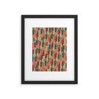 Mid-Century Modern Pierre Pattern in Midcentury Mod Teal, Olive, Peach, Sage, Red, and Taupe Framed Art Print Gallery Image 6