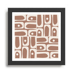 Midcentury Modern Piquet 4 Inspired by PANTONE 17 1230 Color of the Year Mocha Mousse Framed Art Print Gallery Image 1