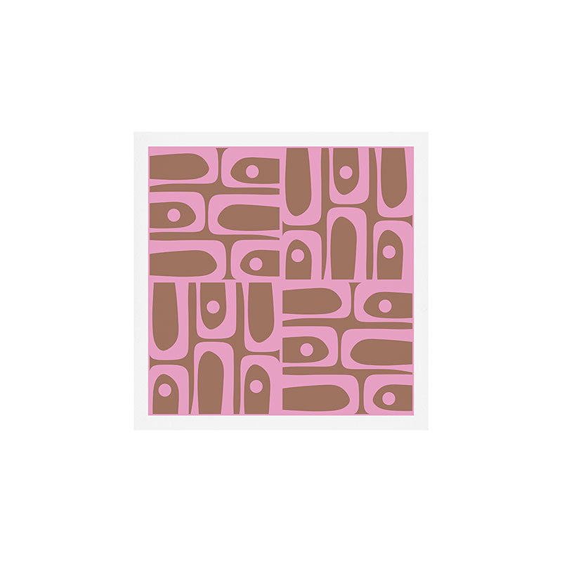 Midcentury Modern Piquet 5 Inspired by PANTONE 17 1230 Color of the Year Mocha Mousse  Art Print Gallery Image 1