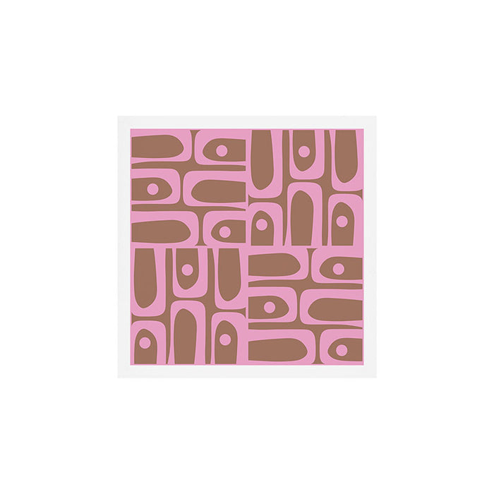 Midcentury Modern Piquet 5 Inspired by PANTONE 17 1230 Color of the Year Mocha Mousse  Art Print Gallery Image 1