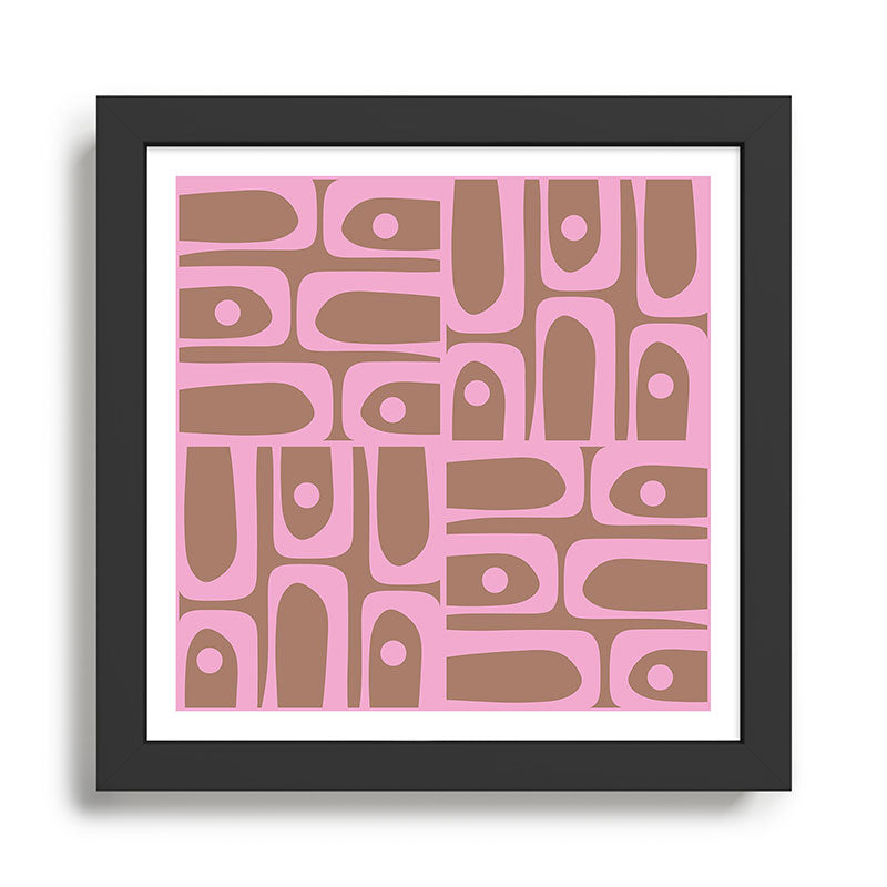 Midcentury Modern Piquet 5 Inspired by PANTONE 17 1230 Color of the Year Mocha Mousse  Framed Art Print Gallery Image 1