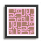 Midcentury Modern Piquet 5 Inspired by PANTONE 17 1230 Color of the Year Mocha Mousse  Framed Art Print Gallery Image 1
