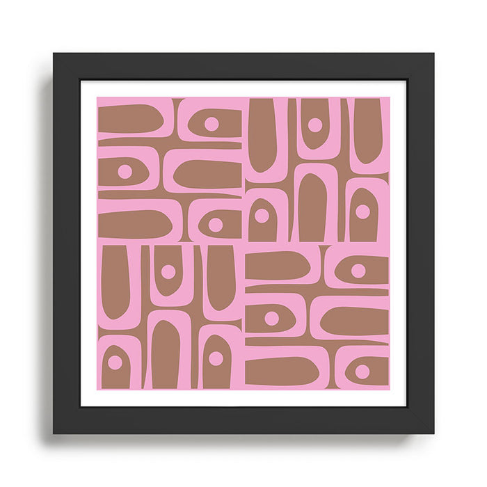 Midcentury Modern Piquet 5 Inspired by PANTONE 17 1230 Color of the Year Mocha Mousse  Framed Art Print Gallery Image 1