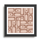 Midcentury Modern Piquet 6 Inspired by PANTONE 17 1230 Color of the Year Mocha Mousse Framed Art Print Gallery Image 1