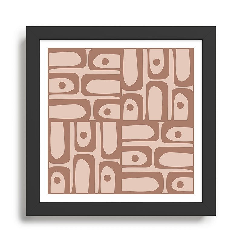 Midcentury Modern Piquet 6 Inspired by PANTONE 17 1230 Color of the Year Mocha Mousse Framed Art Print Gallery Image 1