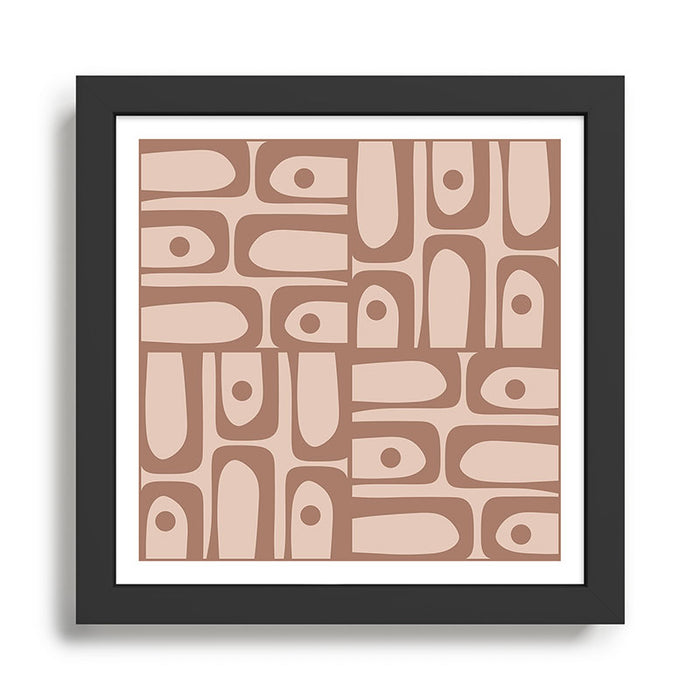 Midcentury Modern Piquet 6 Inspired by PANTONE 17 1230 Color of the Year Mocha Mousse Framed Art Print Gallery Image 1