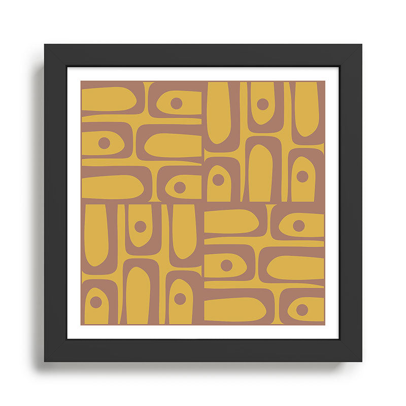 Midcentury Modern Piquet 7 Inspired by PANTONE 17 1230 Color of the Year Mocha Mousse Framed Art Print Gallery Image 1