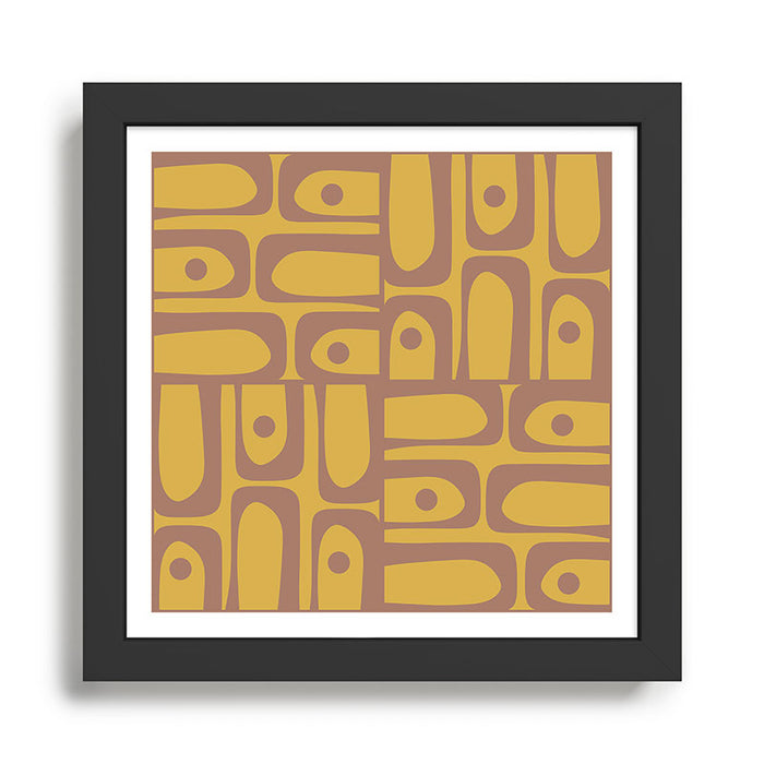 Midcentury Modern Piquet 7 Inspired by PANTONE 17 1230 Color of the Year Mocha Mousse Framed Art Print Gallery Image 1