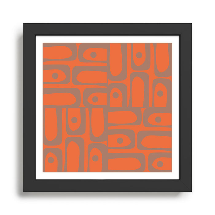 Midcentury Modern Piquet 8 Inspired by PANTONE 17 1230 Color of the Year Mocha Mousse Framed Art Print Gallery Image 1
