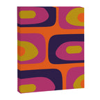Mid-Century Modern Piquet Colorful Retro Abstract Orange Lime Avocado Blue Magenta Canvas Print Gallery Image 8