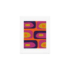 Mid-Century Modern Piquet Colorful Retro Abstract Orange Lime Avocado Blue Magenta Art Print Gallery Image 1