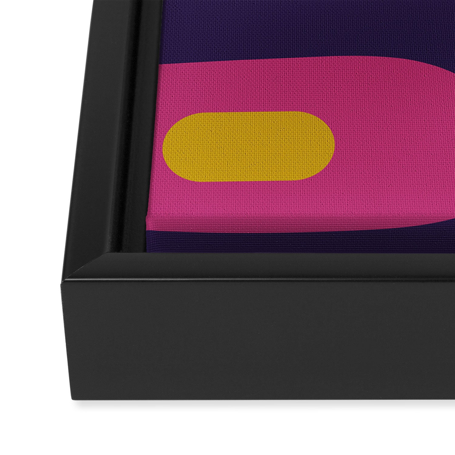 Mid-Century Modern Piquet Colorful Retro Abstract Orange Lime Avocado Blue Magenta Framed Canvas Print Gallery Image 3