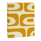 Mid-Century Modern Piquet Minimalist Abstract Pattern in Honey Mustard and Cream Canvas Print Gallery Image 8