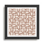 Midcentury Modern Piquet Inspired by PANTONE 17 1230 Color of the Year Mocha Mousse Framed Art Print Gallery Image 1