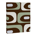 Mid-Century Modern Piquet Minimalist Abstract in Brown, Sage, Pale Gray, and Off White Canvas Print Gallery Image 8