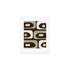 Mid-Century Modern Piquet Minimalist Abstract in Brown, Sage, Pale Gray, and Off White Art Print Gallery Image 1