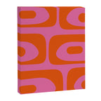 Mid-Century Modern Piquet Minimalist Abstract in Hot Pink and Retro Red Orange Canvas Print Gallery Image 8