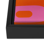Mid-Century Modern Piquet Minimalist Abstract in Hot Pink and Retro Red Orange Framed Canvas Print Gallery Image 3